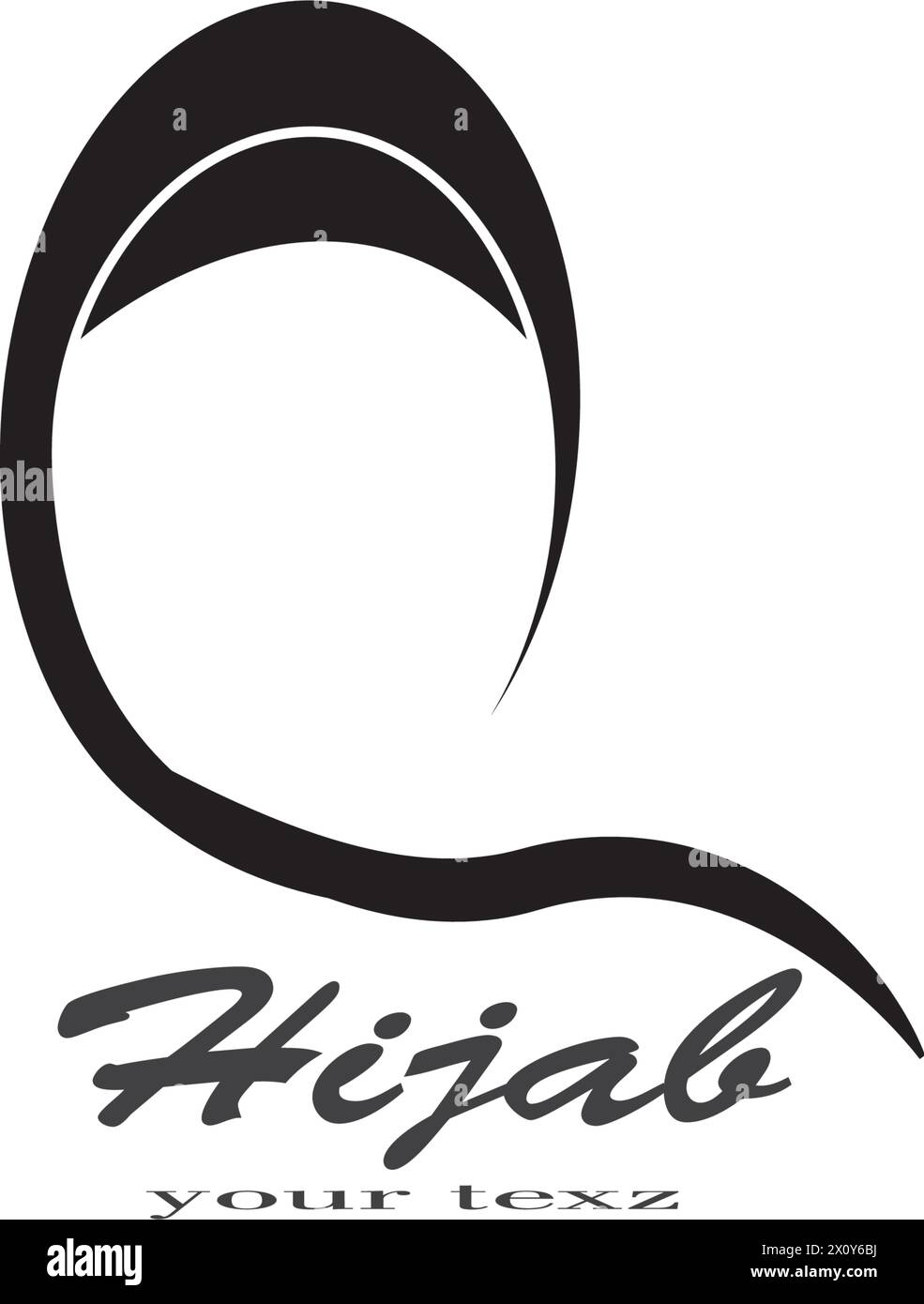 Dessin de silhouette de vecteur de femme musulmane avec Hijab, femme arabe. Pour l'icône de modèle de logo Hijab Store Muslim Store etc. - Vecteur Illustration de Vecteur