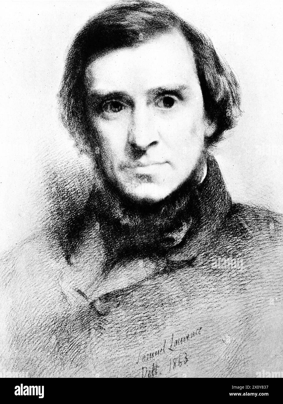 James Anthony Froude (1818-1894), 1863. Samuel Laurence (1812-1884). Froude est un historien anglais, romancier, biographe et rédacteur en chef du Fraser's Magazine. Banque D'Images