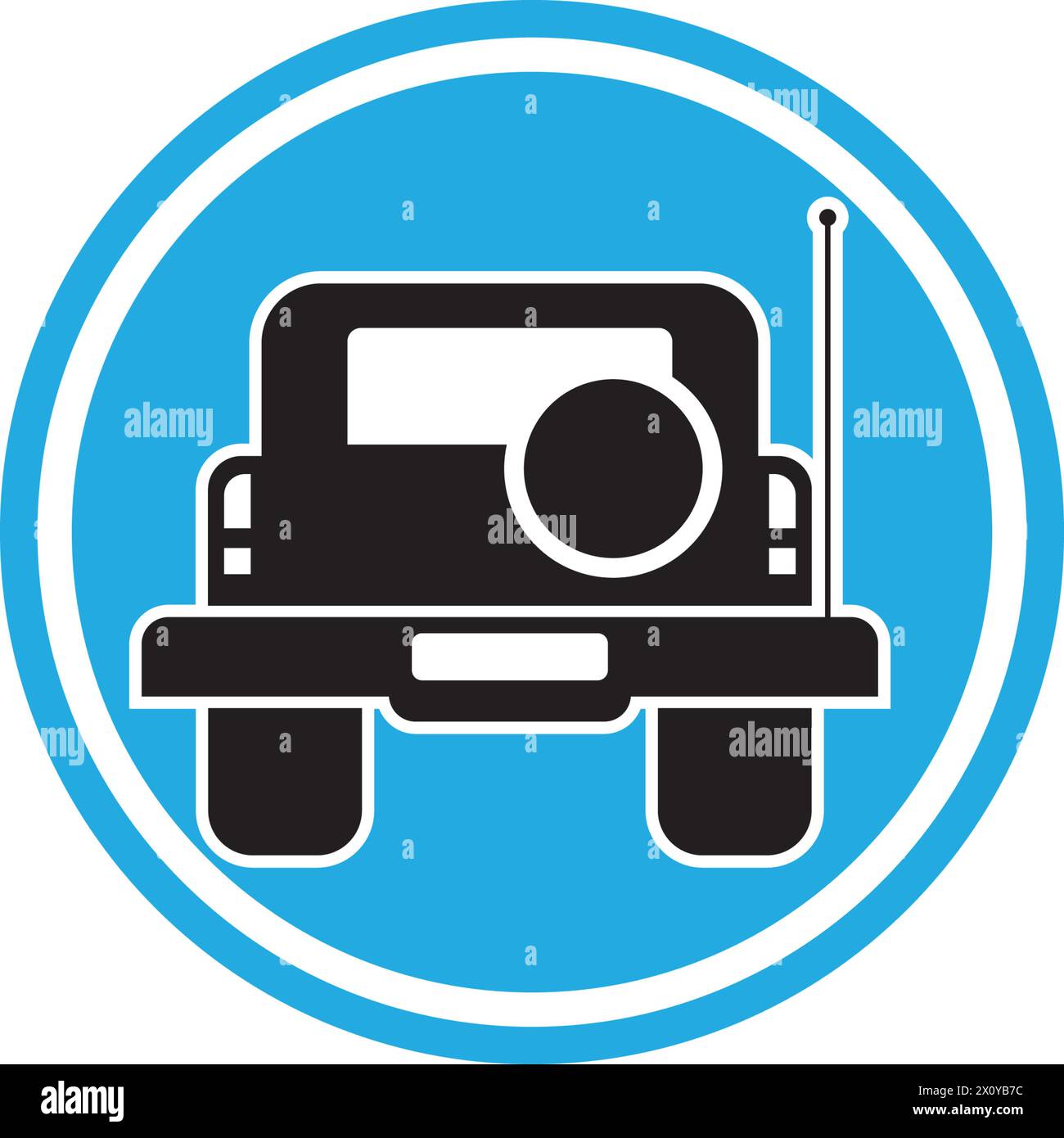 Vue avant de l'illustration de voiture noire 4x4 Illustration de Vecteur