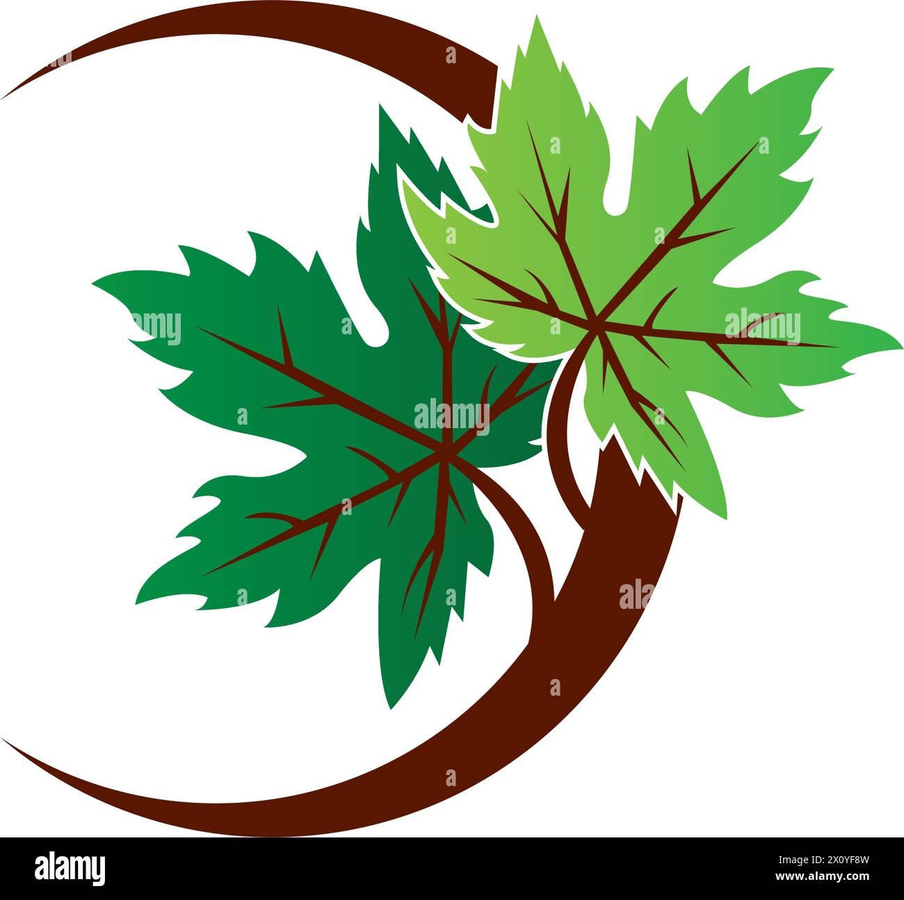 icône d'une feuille d'érable. illustration raster, modèle de logo d'arrière-plan. Illustration de Vecteur