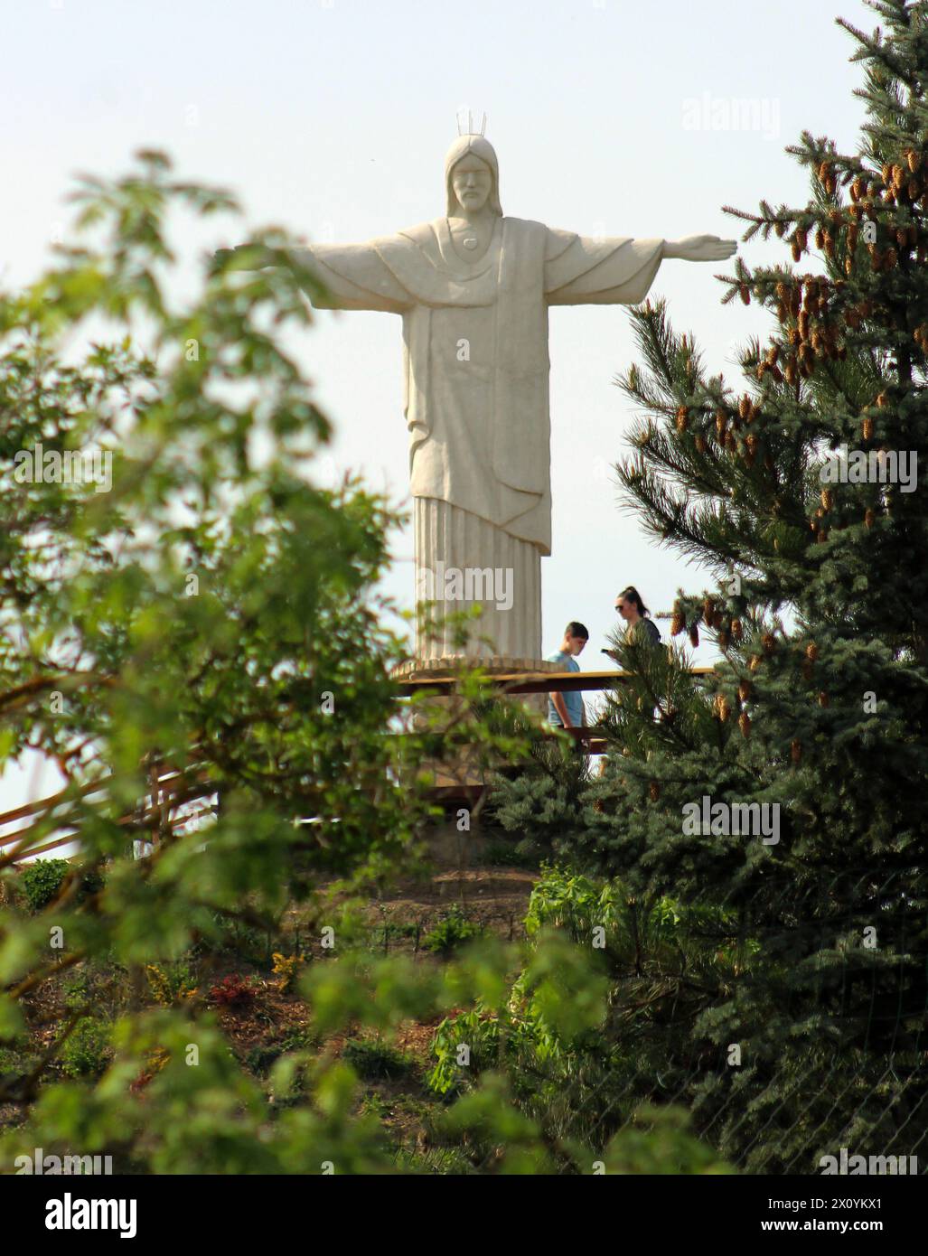 La plus haute statue tchèque de Jésus-Christ inspirée par la statue du Christ à Rio de Janeiro à Uzice, République tchèque, le 13 avril 2024. (CTK photo/Milos Rum Banque D'Images