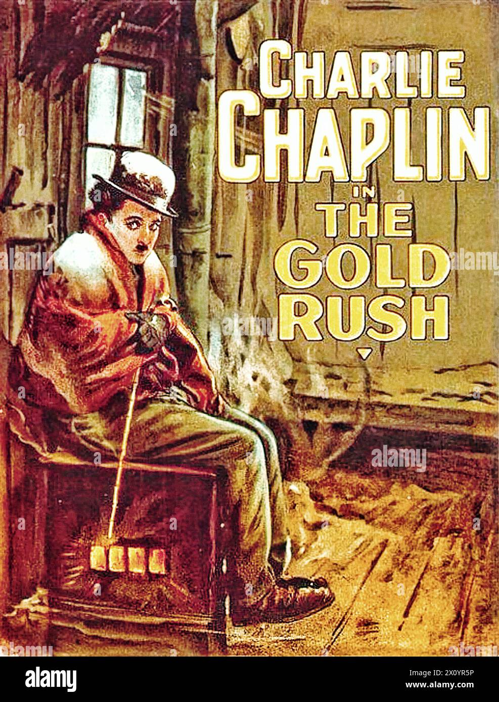 L'affiche du film ruée vers l'or Charlie Chaplin Banque D'Images