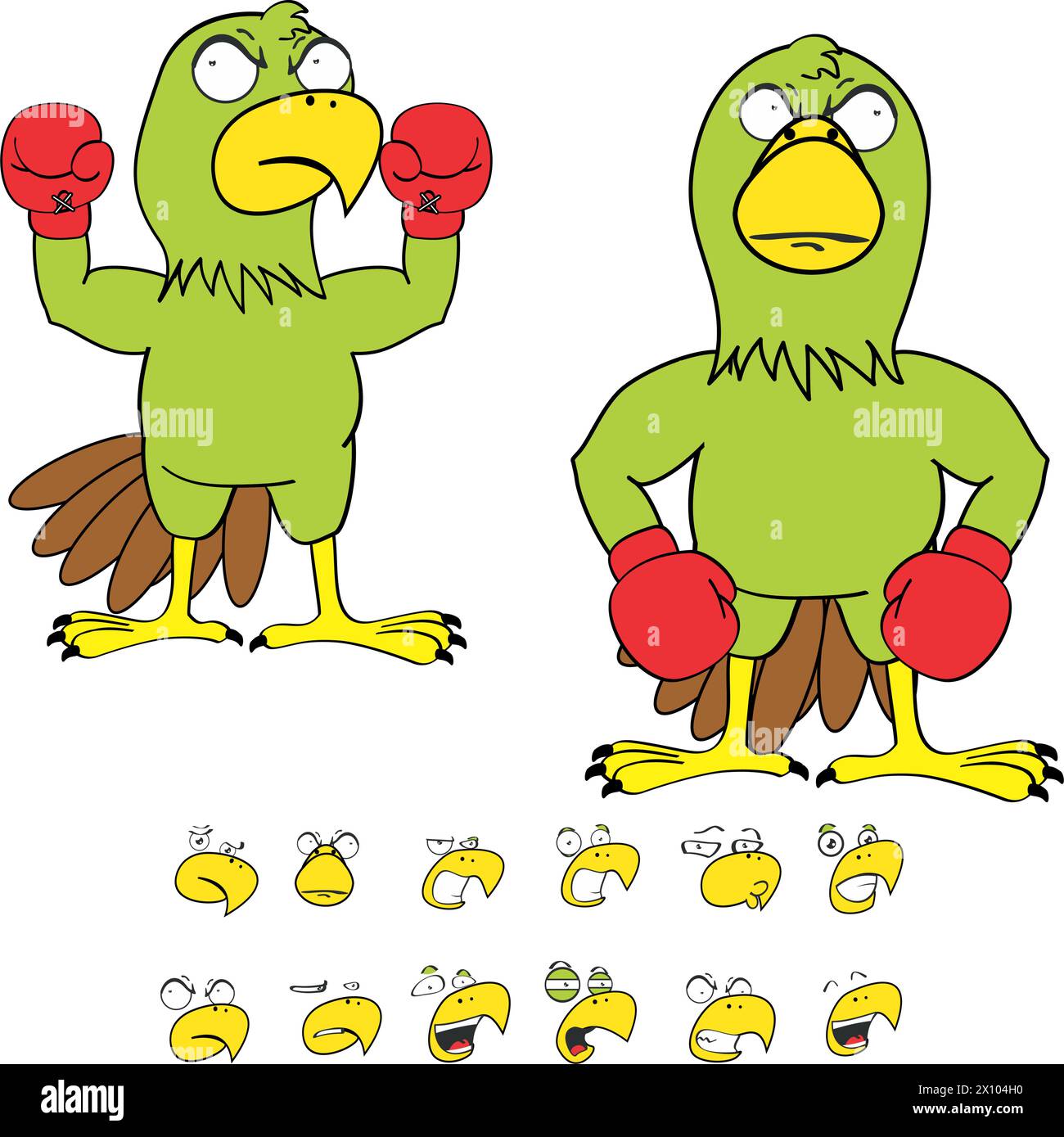 collection de pack d'expressions de dessin animé de chasse de boîte de perakeet en format vectoriel Illustration de Vecteur