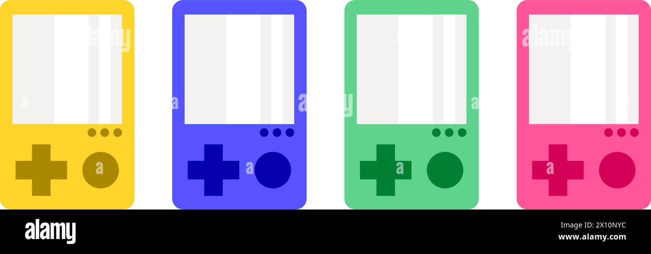 Icône de jeu vidéo en différentes couleurs. Icône définie avec des jeux vidéo colorés. Illustration de Vecteur
