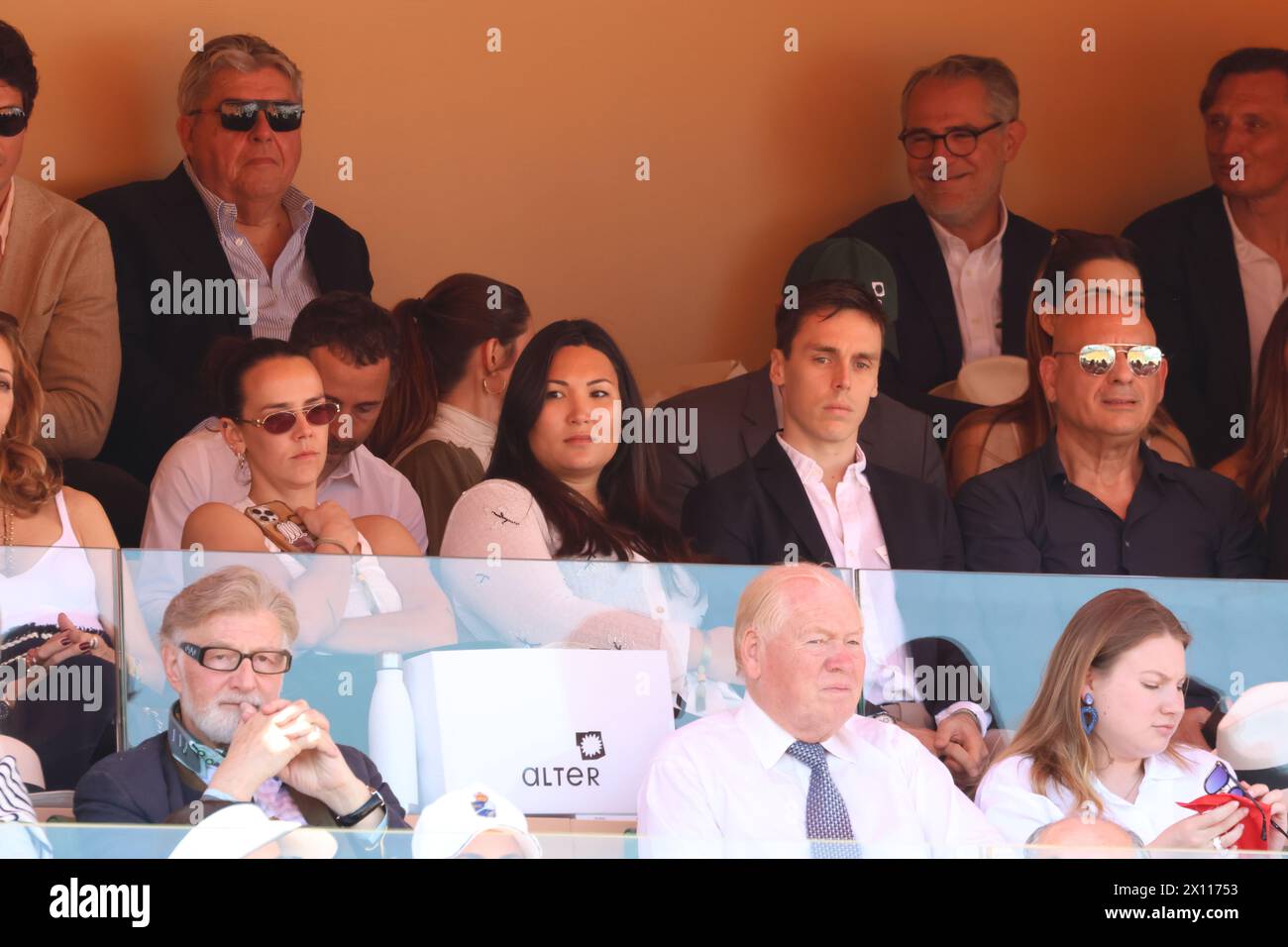 Monaco, Monaco. 14 avril 2024. Pauline Ducruet, Marie Chevallier et Louis Ducruet lors de la huitième journée du Rolex Monte-Carlo Masters au Monte-Carlo Country Club le 14 avril 2024 à Monte-Carlo, Monaco. - Photo et copyright Thierry CARPICO/ATP images (CARPICO Thierry/ATP/SPP) crédit : SPP Sport Press photo. /Alamy Live News Banque D'Images