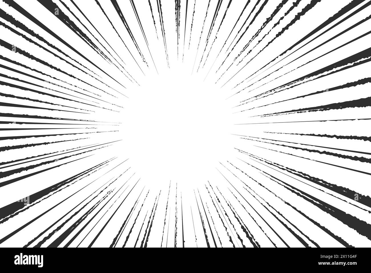 Lignes de vitesse dans le cadre pour manga comics book. Arrière-plan de mouvement radial. Explosion monochrome et lueur flash. Illustration texturée concentrique vectorielle Illustration de Vecteur