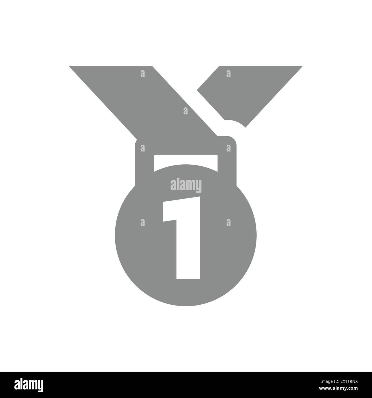 Vecteur de médaille de première place. Icône du badge champion du ruban. Illustration de Vecteur