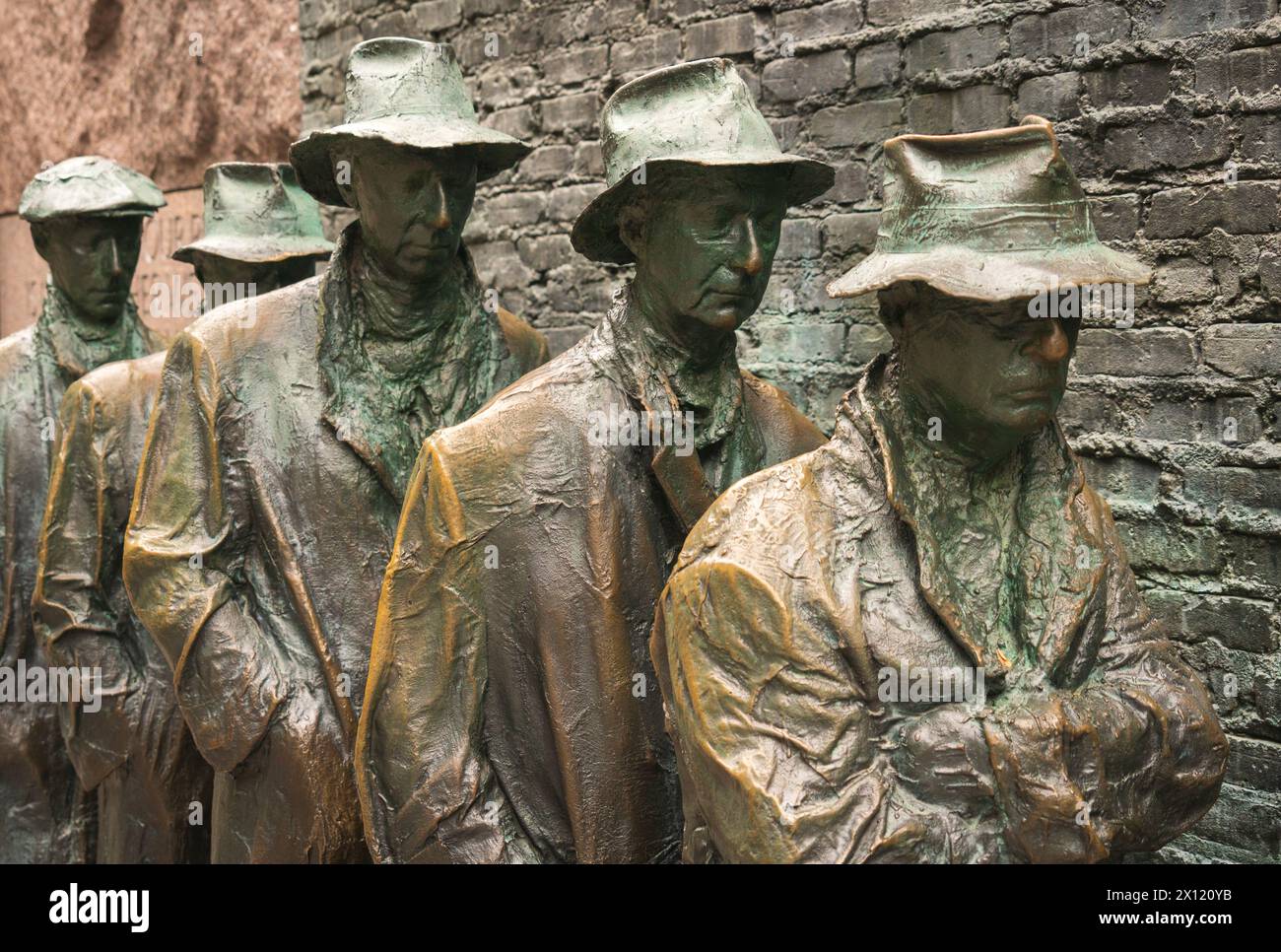 Sculptures en bronze au Franklin Delano Roosevelt Memorial, mémorial présidentiel à Washington D.C. Banque D'Images