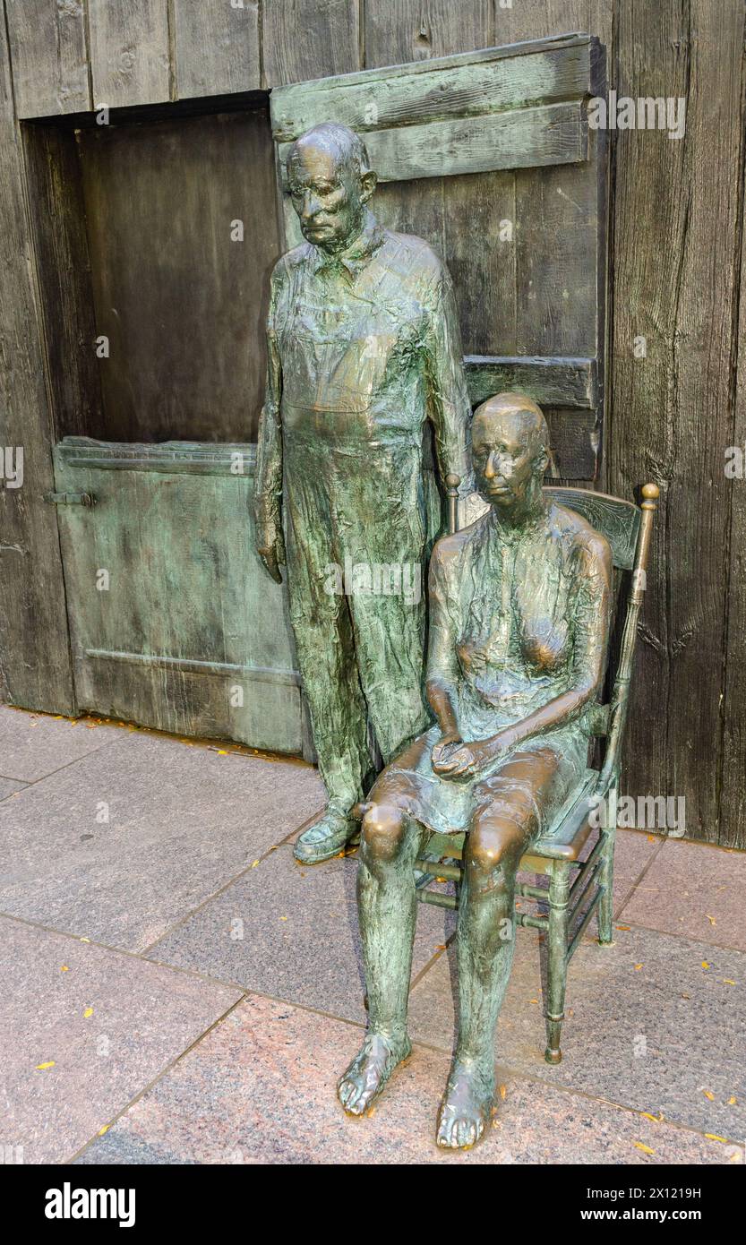 Sculptures en bronze au Franklin Delano Roosevelt Memorial, mémorial présidentiel à Washington D.C. Banque D'Images