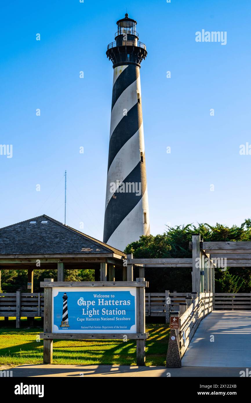 Cape Hatteras NS, NC, États-Unis - 13 août 2022 : le phare de Cape Hatteras Banque D'Images