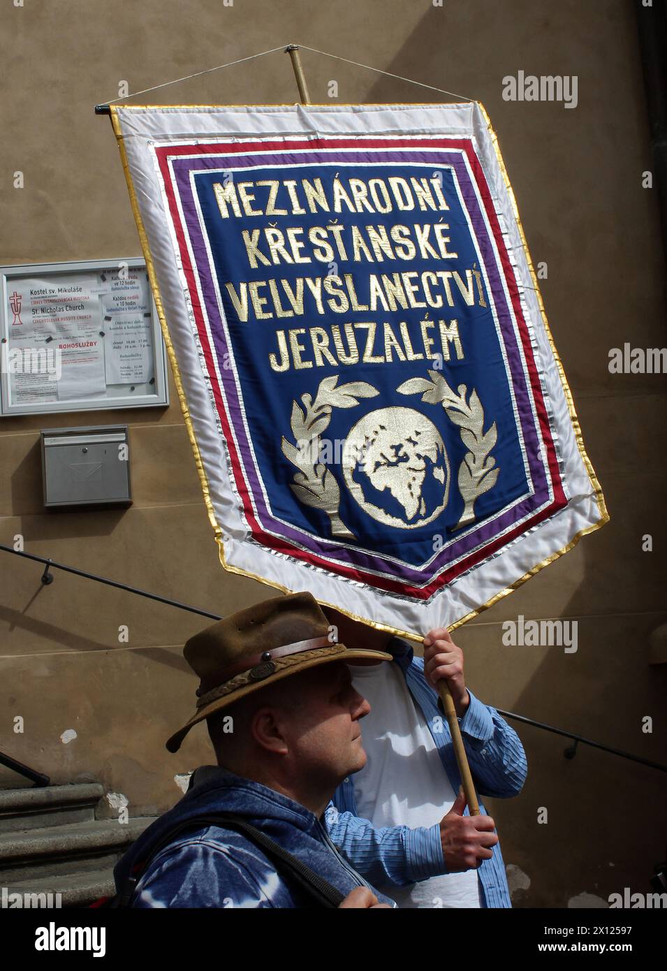 Manifestation culture contre l'antisémitisme, organisée par la branche tchèque de l'Ambassade chrétienne internationale de Jérusalem (ICEJ) en soutien à Israël à Prague, CZE Banque D'Images