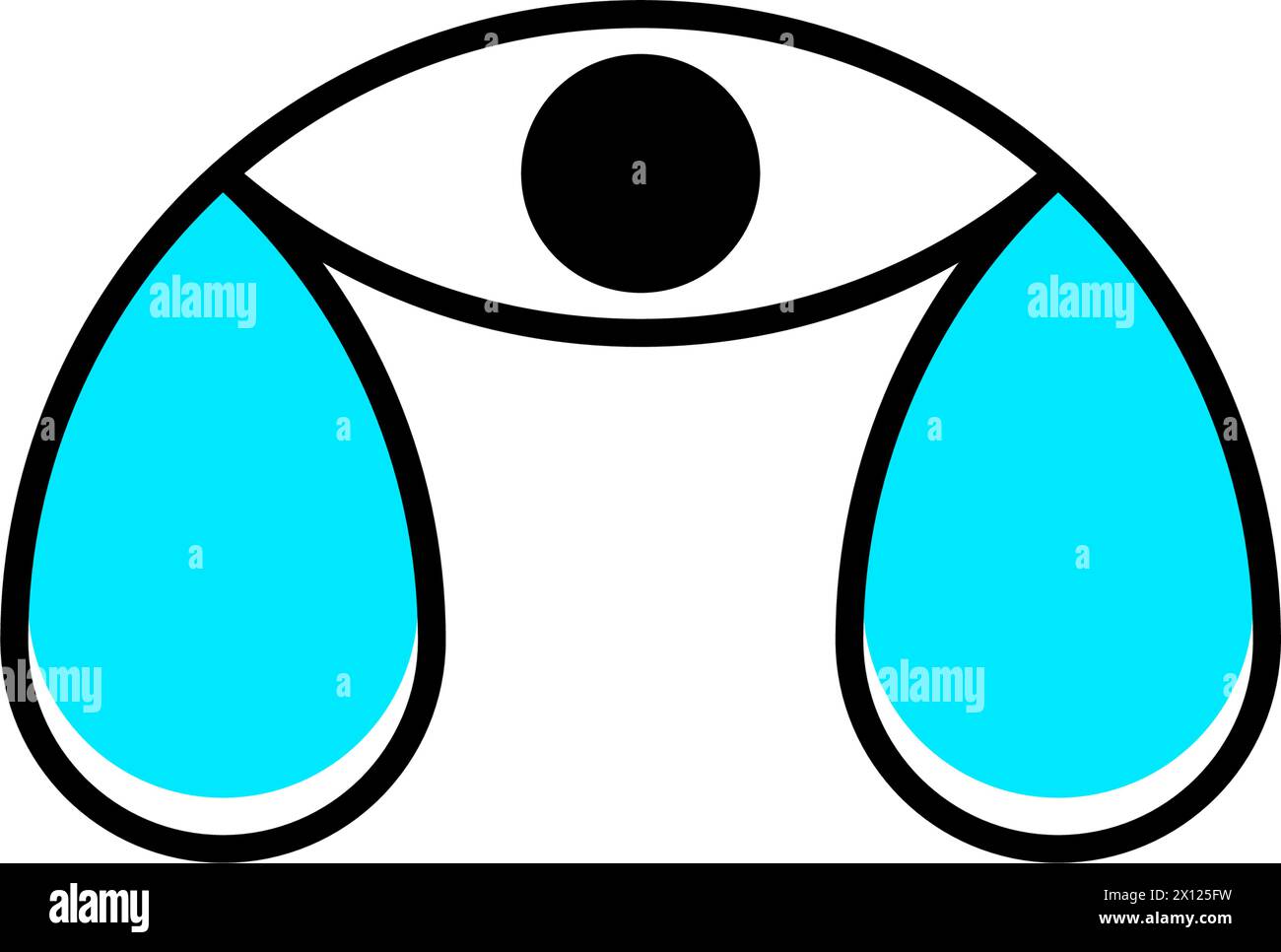 conception d'icône de vecteur de logo de pleurs d'oeil et de larmes Illustration de Vecteur