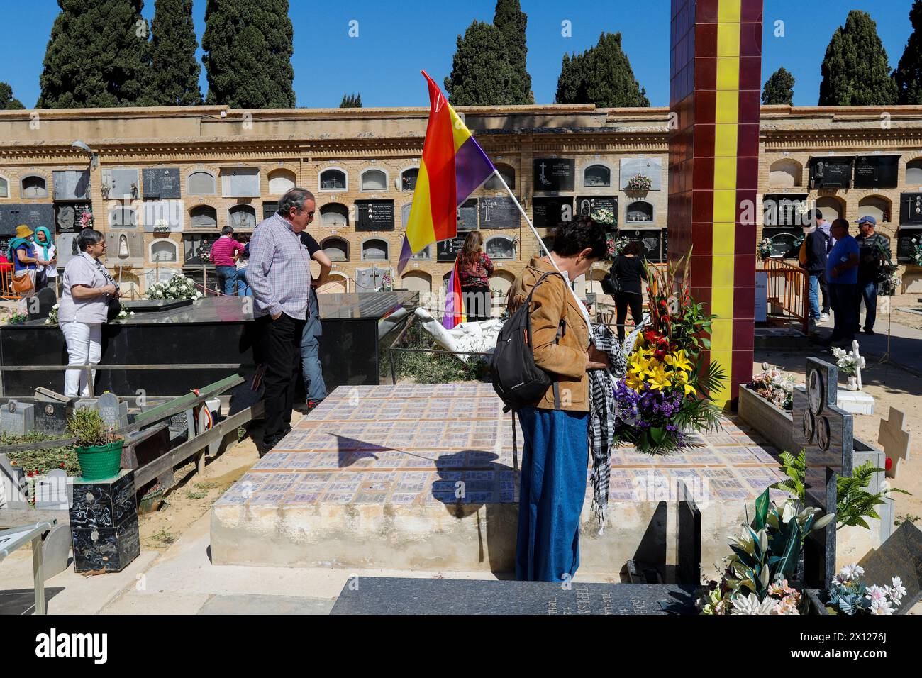 Commémoration du 14 avril 1931, lorsque la deuxième République a été proclamée en Espagne, remplaçant la monarchie d'Alphonse XIII Banque D'Images