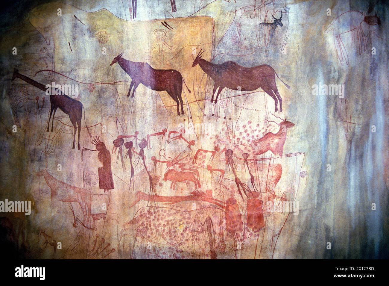 Art rupestre préhistorique Afrique Banque D'Images