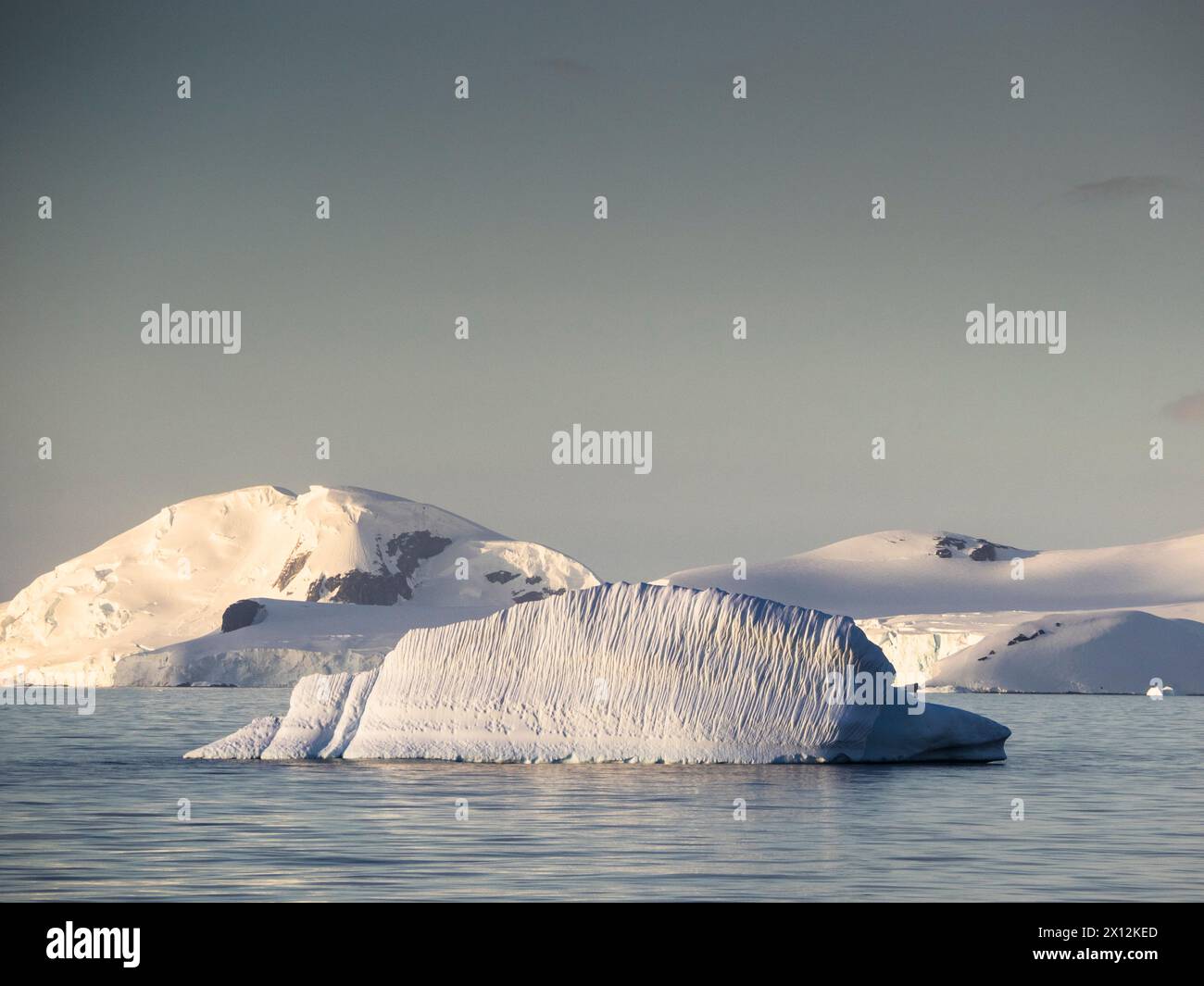 Iceberg dans le détroit d'Orléans au large d'AWI point, île Trinity, Antarctique Banque D'Images