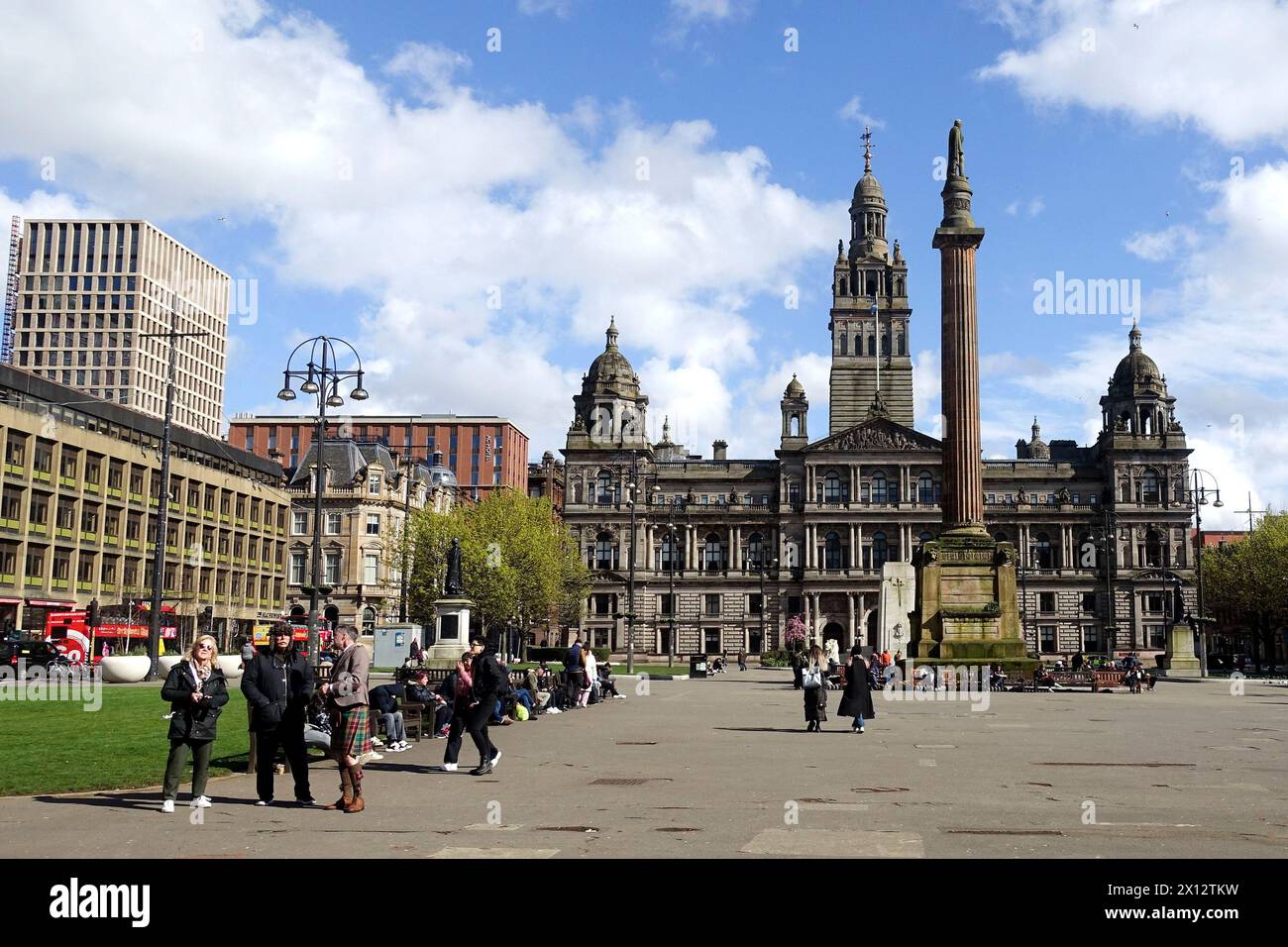 George Square, Glasgow, Écosse, Royaume-Uni. Banque D'Images