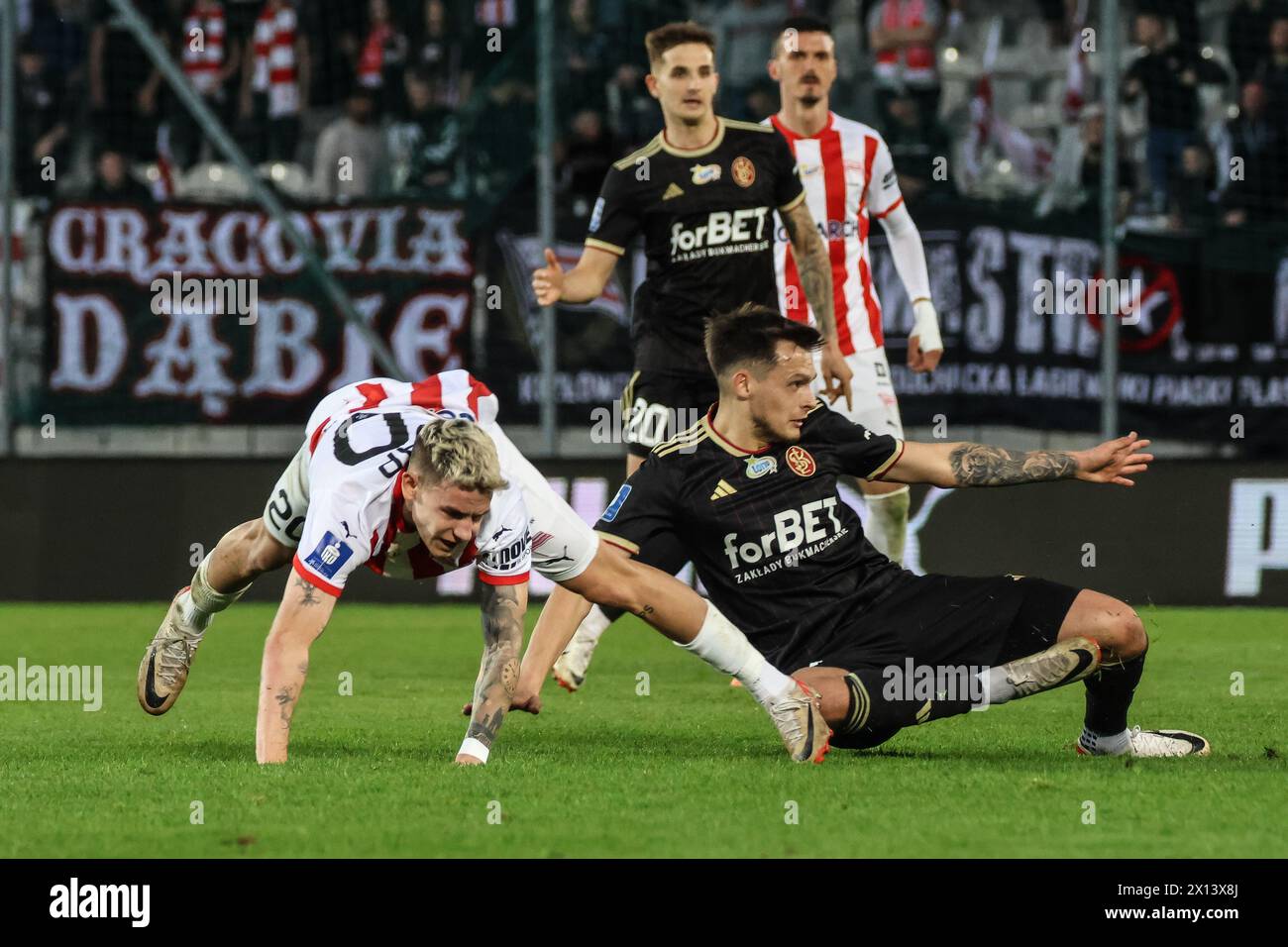 04.05.2024 Cracovie (Cracovie) Pologne, Football, PKO BP Ekstraklasa 2023/2024, Cracovie - LKS Lodz op : Karol Knap Banque D'Images