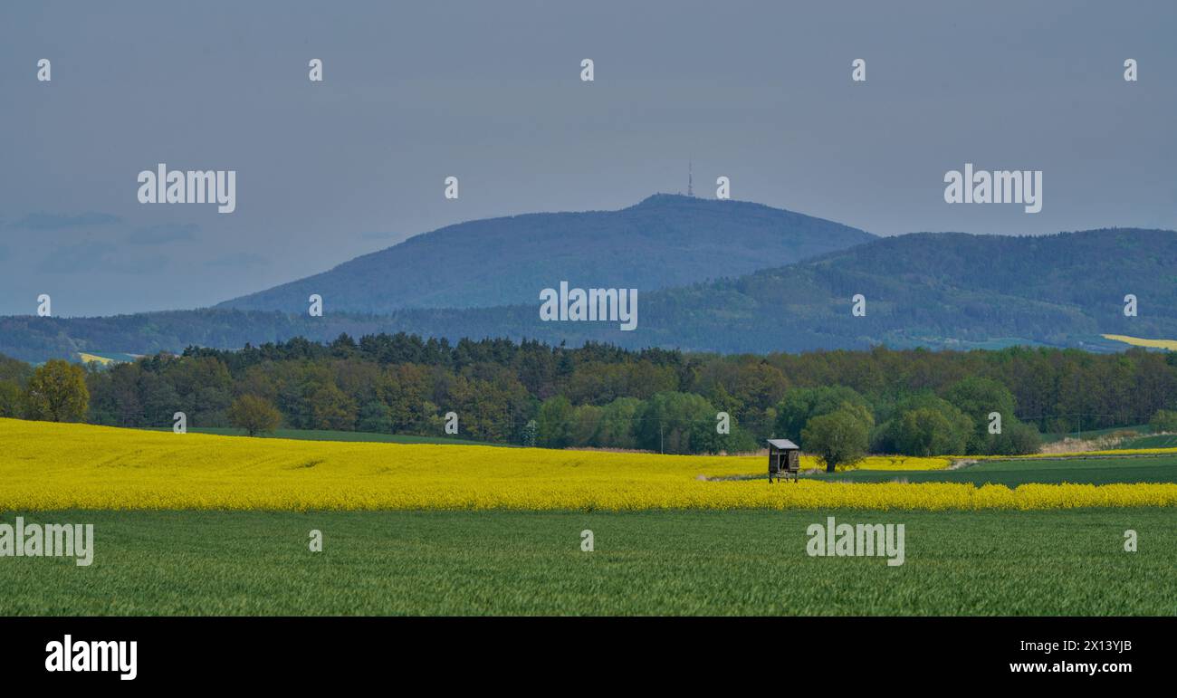 Basse-Silésie paysage rural printanier coloré basse-Silésie Pologne Banque D'Images
