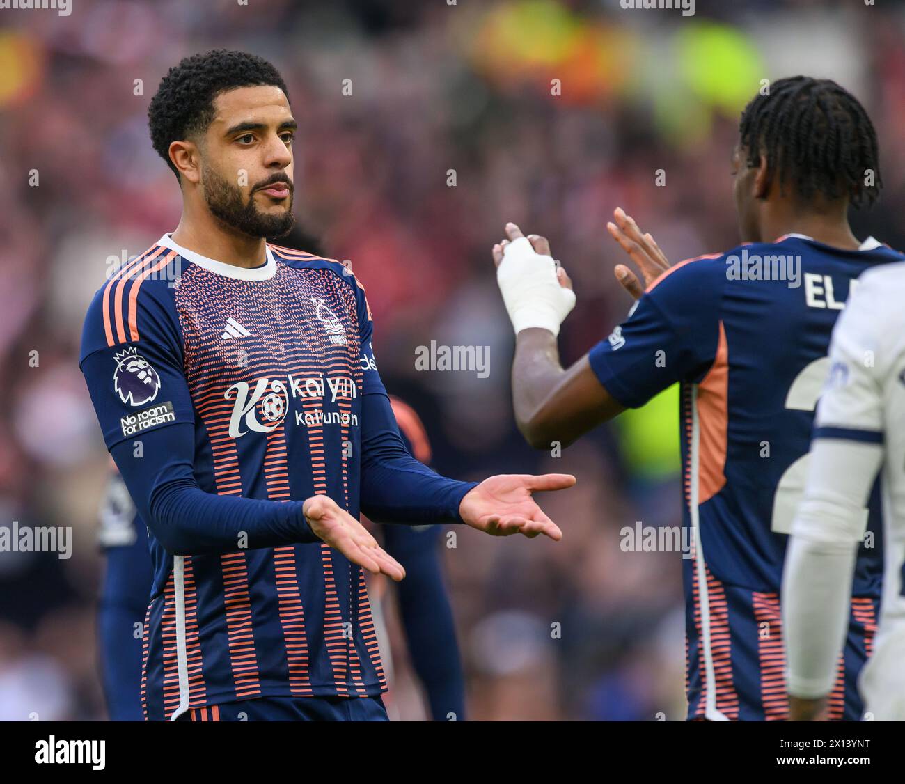 Londres, Royaume-Uni. 07 avril 2024. 07 avril 2024 - Tottenham Hotspur v Nottingham Forest - premier League - Tottenham Hotspur Stadium. Nuno Tavares et Anthony Elanga ont marqué un but. Crédit photo : Mark pain/Alamy Live News Banque D'Images