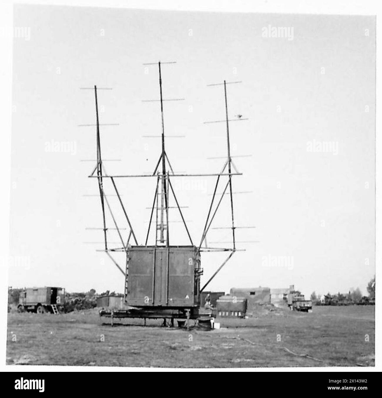 Photographie de la station A2 site Aldeburgh montrant des antennes de récepteur pour les communications. Banque D'Images