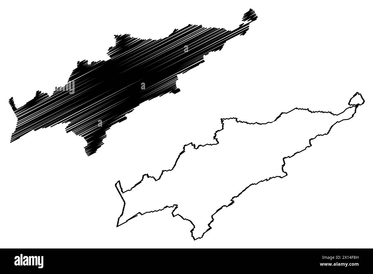 District du Jura Bernois (Suisse, Confédération suisse, canton de Berne ou Berne) carte illustration vectorielle, croquis Verwaltungskreis Bernese Ju Illustration de Vecteur