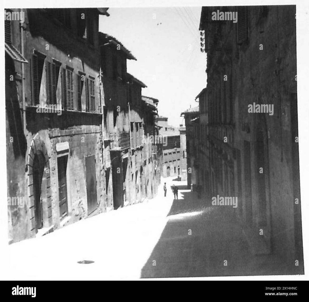 La ville abandonnée de Montepulciano telle que documentée par l'armée britannique pendant les opérations de la seconde Guerre mondiale. Banque D'Images