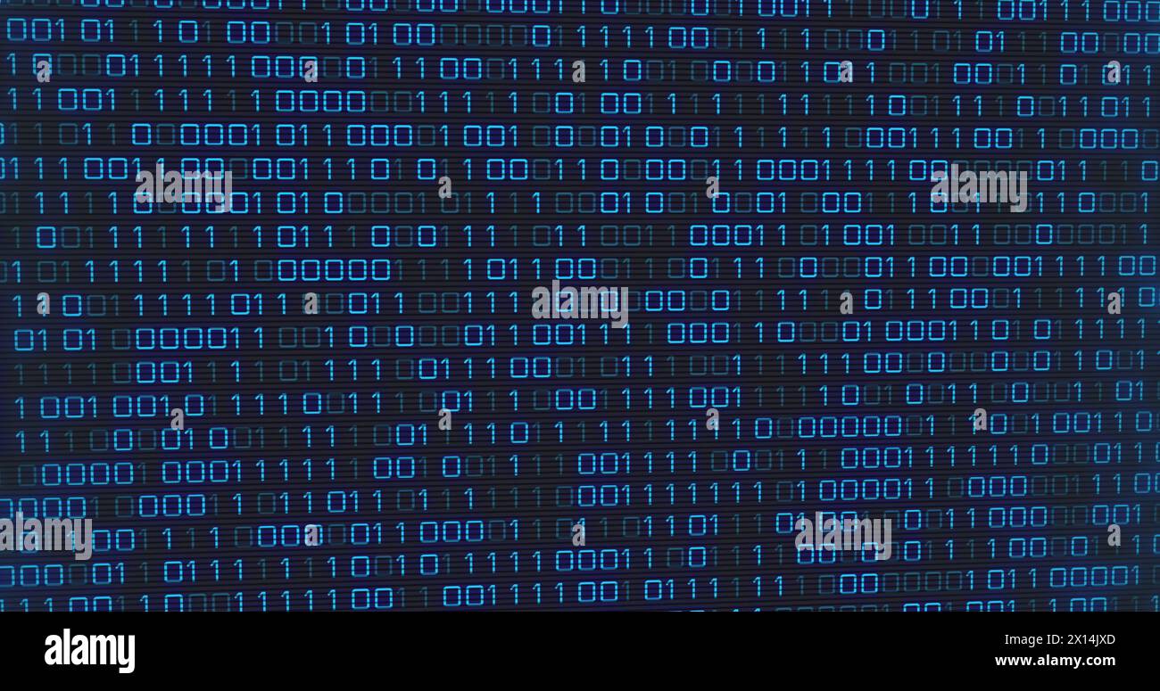 Illustration de l'icône de la caméra sur codage binaire Banque D'Images