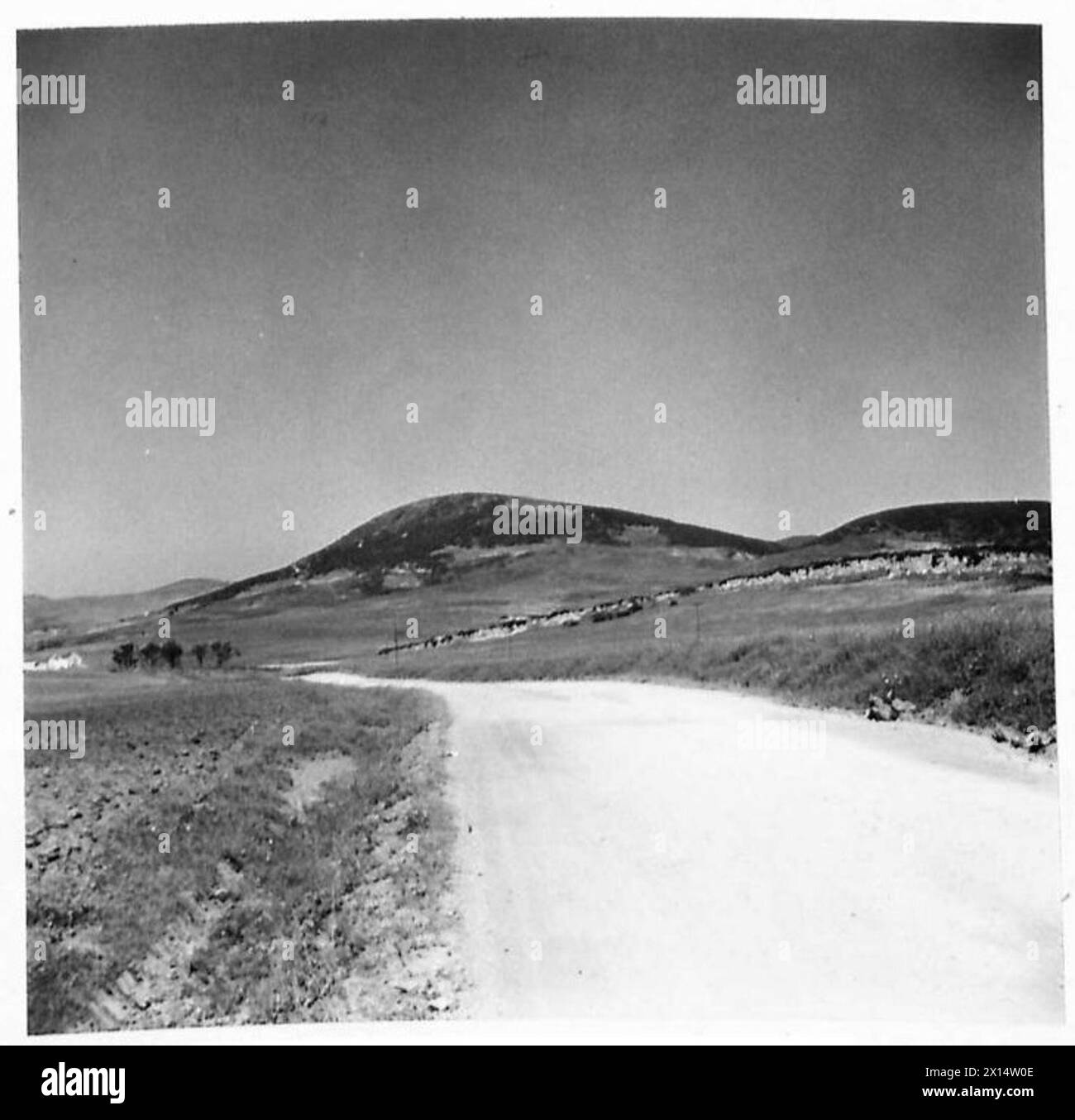 Green Hill en Tunisie fait partie du paysage du champ de bataille utilisé par les forces de l'armée britannique. Banque D'Images