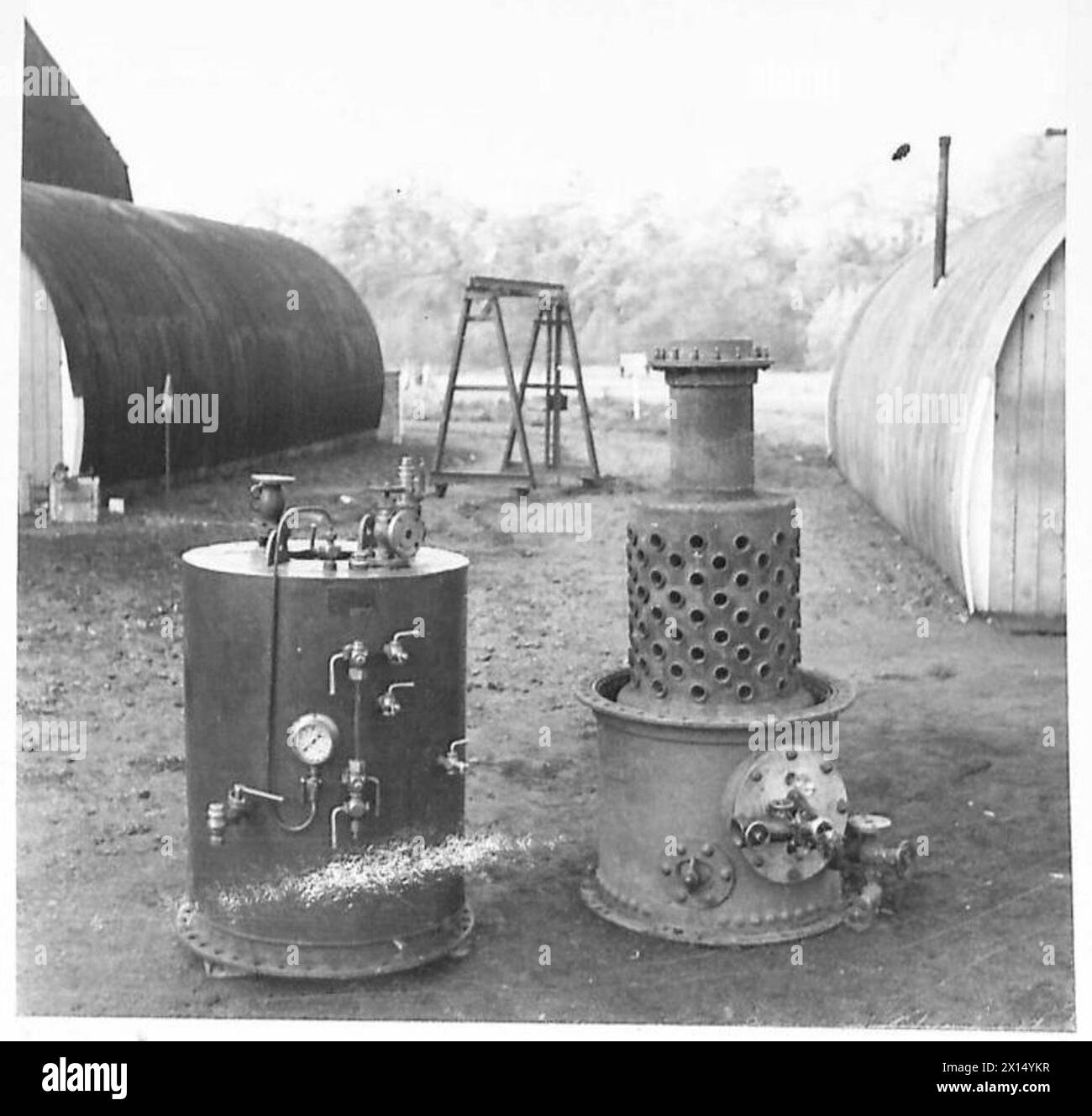 Brûleur à mazout Rotovac utilisé dans les installations et les opérations de l'armée britannique à des fins de chauffage et d'électricité. Banque D'Images Brûleur à mazout Rotovac utilisé dans les installations et les opérations de l'armée britannique à des fins de chauffage et d'électricité. Banque D'Images