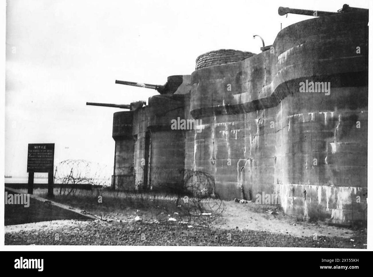 Canon côtier de 6 pouces de l'armée britannique positionné à Shoeburyness pour des opérations défensives Banque D'Images