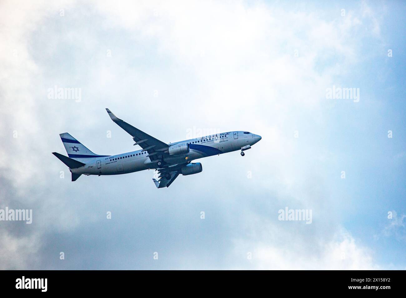 Boeing 737 sur un vol El Al Airline Banque D'Images
