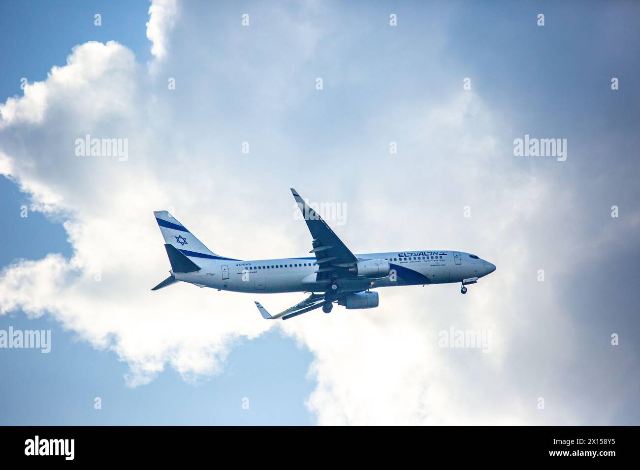 Boeing 737 sur un vol El Al Airline Banque D'Images