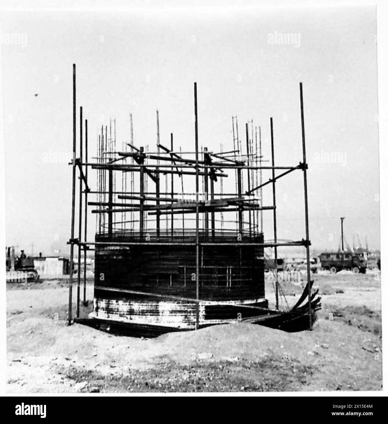 Un char de plongée est en construction au dépôt de construction portuaire No.1 à Marchwood, Southampton, pour soutenir l'ingénierie de l'armée britannique et les opérations portuaires. Banque D'Images