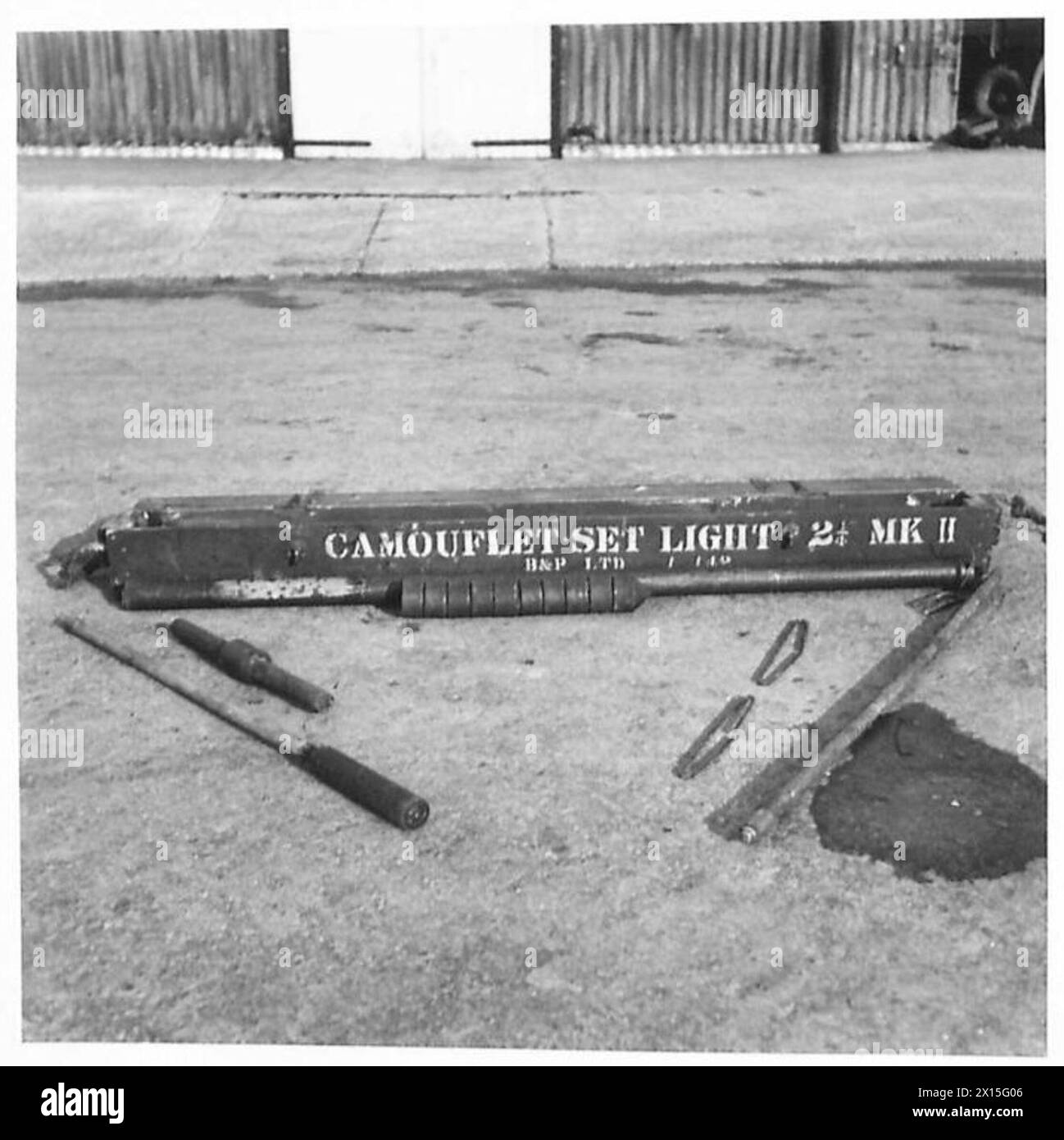 Camouflet Set Light 2 1/4 Mark II utilisé dans le cadre de l'équipement de la division aéroportée dans les opérations de l'armée britannique. Banque D'Images