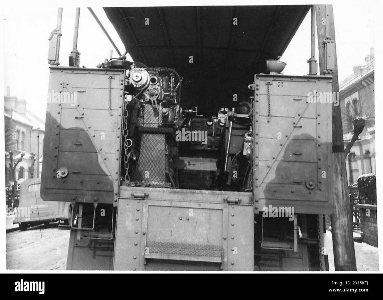 E. et M. type camion de machines W/7 1/2 K.W. génératrice installée à Catford, montrant le véhicule et l'équipement pour les opérations sur le terrain. Banque D'Images