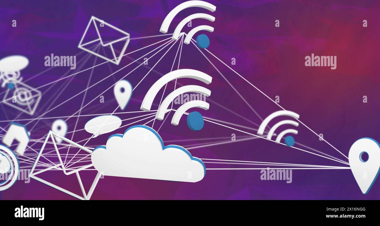 Illustration du traitement des données sur les icônes de support Banque D'Images
