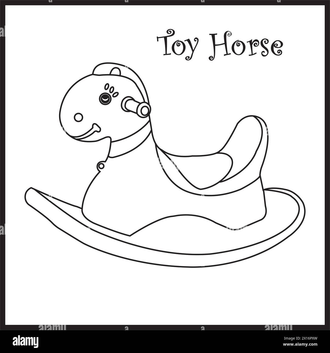 Illustration vectorielle de cheval jouet pour enfants conception simple Illustration de Vecteur