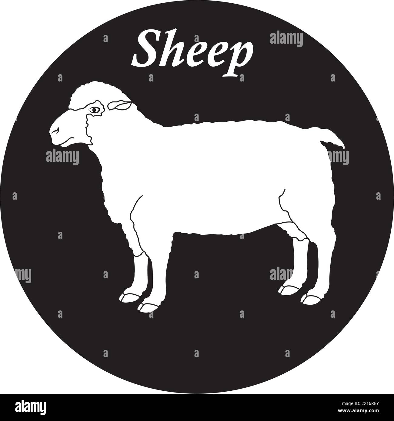 Conception de symbole d'illustration vectorielle d'icône de mouton Illustration de Vecteur