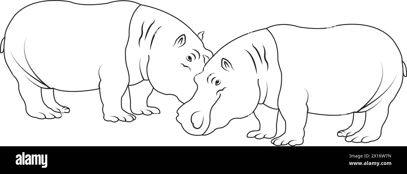 Hippopotamus icône illustration vectorielle conception simple Illustration de Vecteur