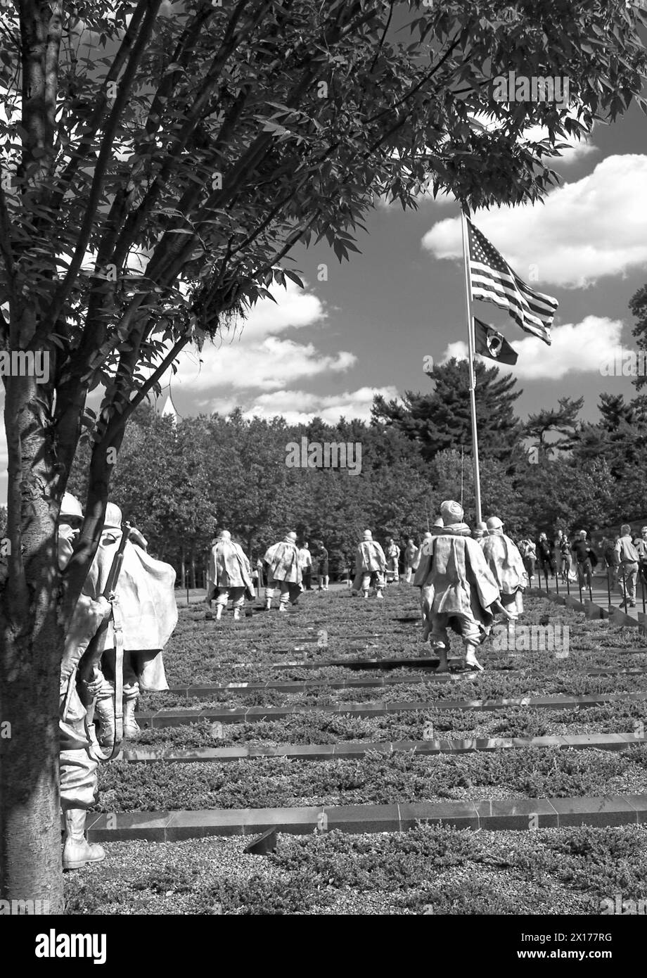 Mémorial des anciens combattants de la guerre de Corée à Washington, DC, États-Unis. Banque D'Images