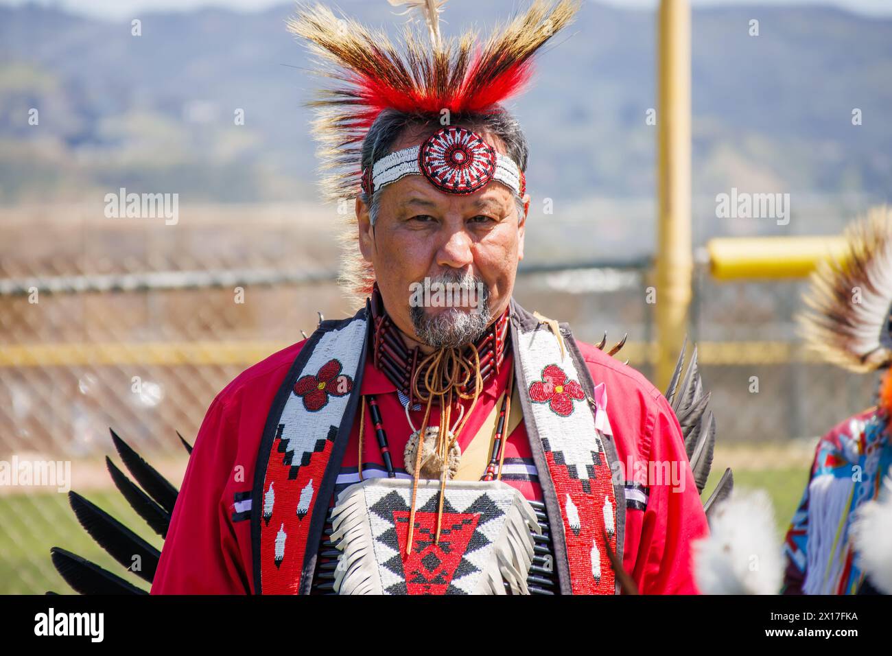 Malibu, Californie. 6 avril 2024. Chumash Day Pow Wow et rassemblement inter-tribal. Le parc Malibu Bluffs célèbre les 24 ans de l'accueil de l'Annu Banque D'Images
