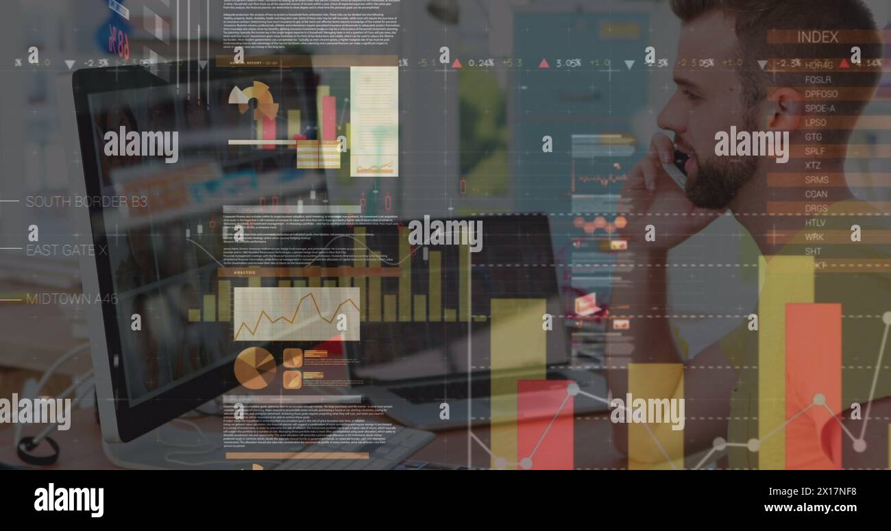 Image des statistiques et du traitement des données sur CityScape Banque D'Images