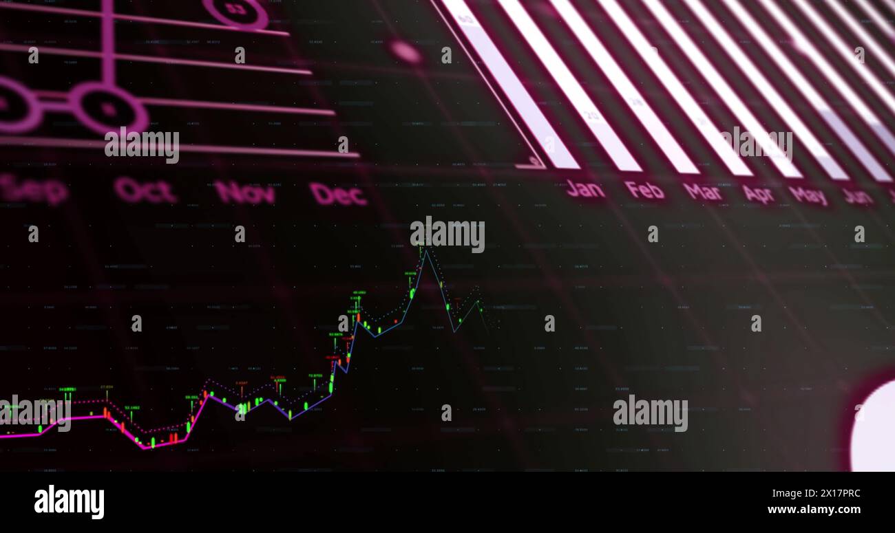 Image des statistiques et du traitement des données financières sur grille Banque D'Images