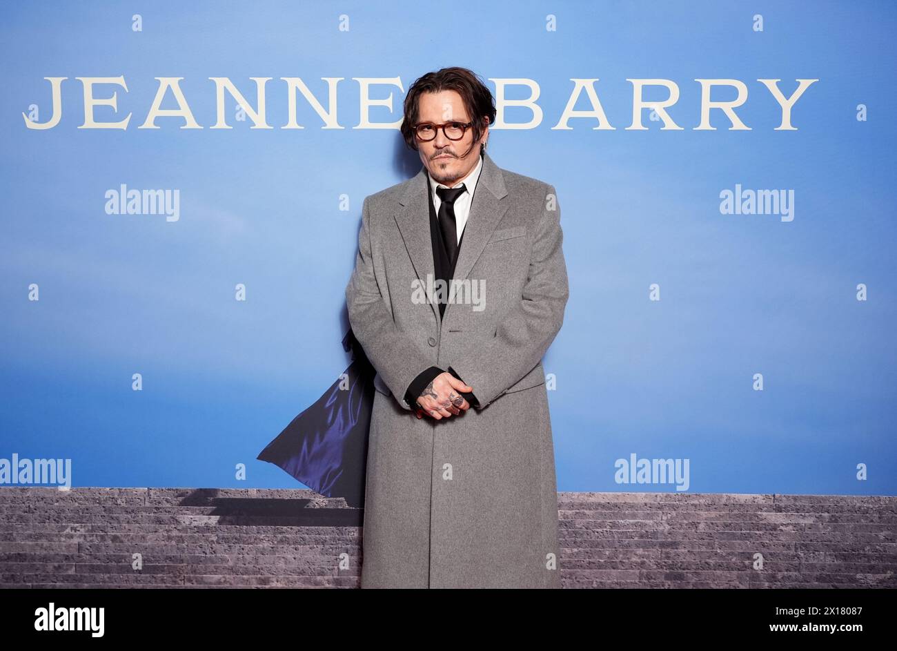 Johnny Depp arrive pour la première britannique de Jeanne du Barry, à Curzon Mayfair, Londres. Date de la photo : lundi 15 avril 2024. Banque D'Images