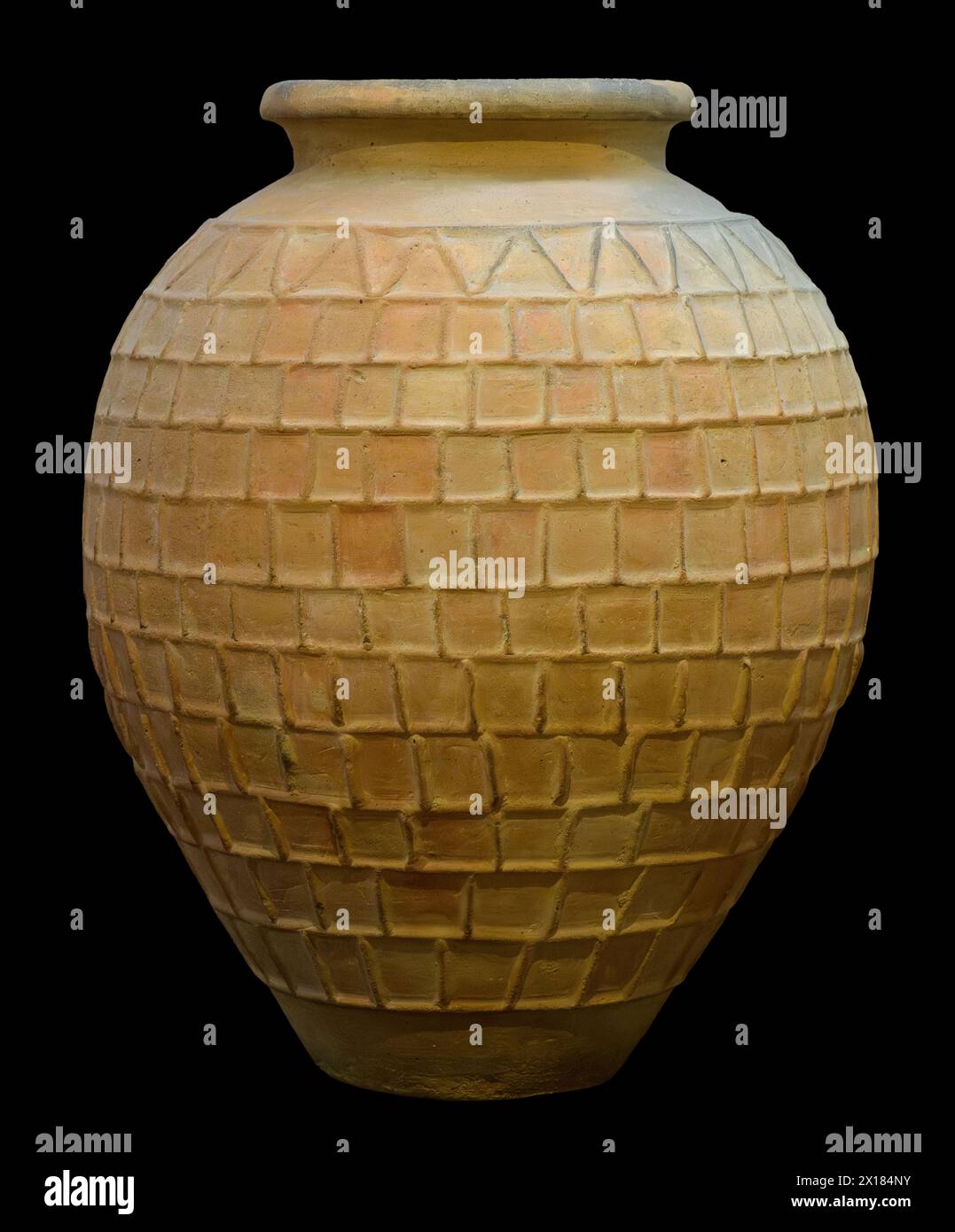 Énorme Pithos de poterie étrusque - motif damier Banque D'Images