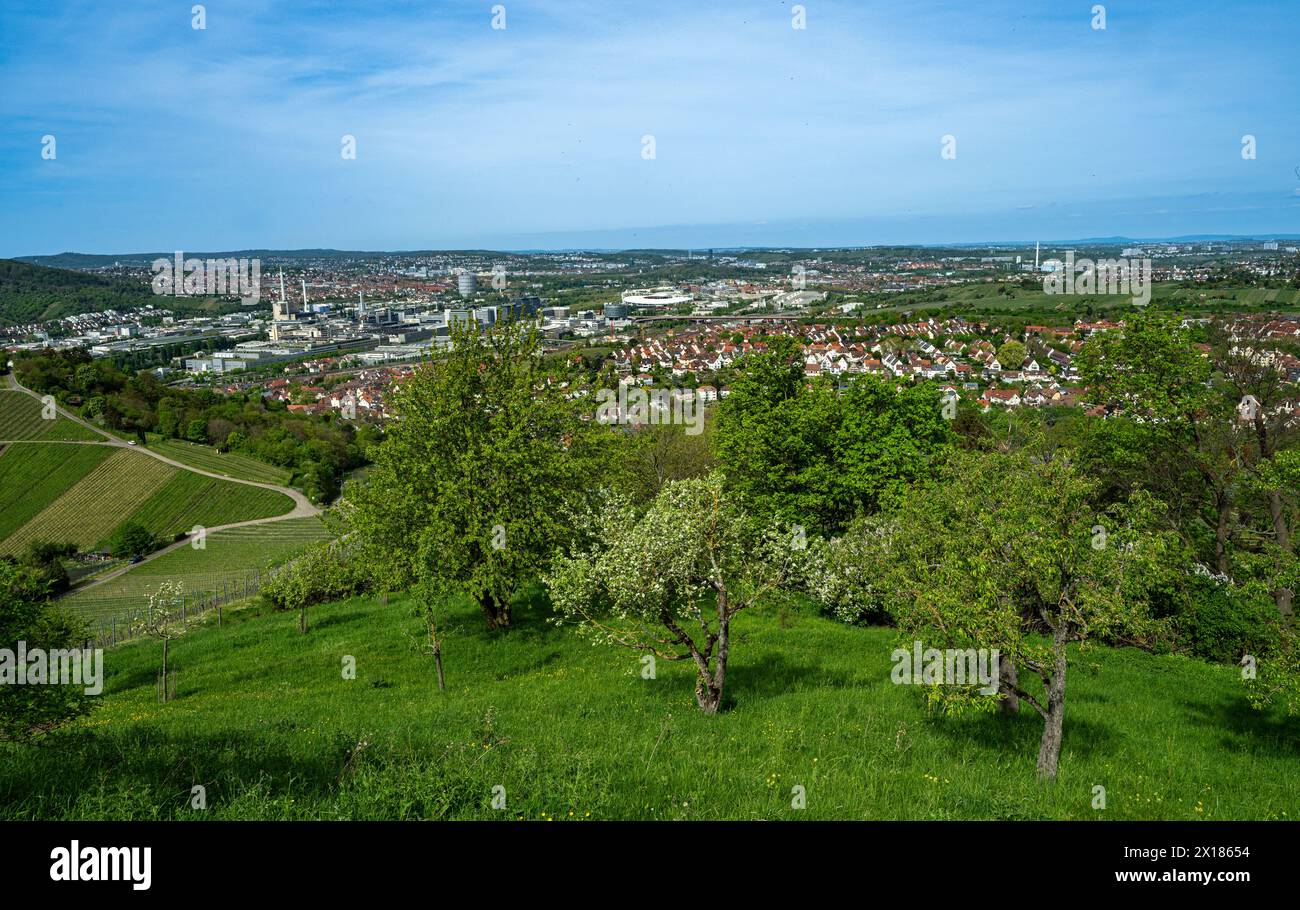 La chapelle funéraire de la Württemberg à Stuttgart-Rotenberg offre une vue pittoresque sur la vallée du Neckar et Stuttgart. Baden-Wuertemberg, allemand Banque D'Images