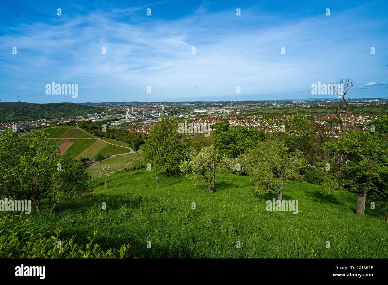 La chapelle funéraire de la Württemberg à Stuttgart-Rotenberg offre une vue pittoresque sur la vallée du Neckar et Stuttgart. Baden-Wuertemberg, allemand Banque D'Images