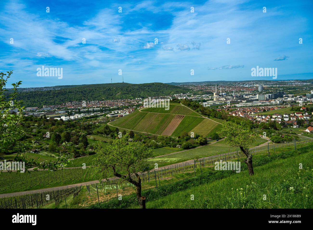 La chapelle funéraire de la Württemberg à Stuttgart-Rotenberg offre une vue pittoresque sur la vallée du Neckar et Stuttgart. Baden-Wuertemberg, allemand Banque D'Images