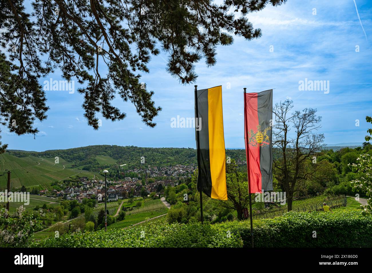 La chapelle funéraire de la Württemberg à Stuttgart-Rotenberg offre une vue pittoresque sur la vallée du Neckar et Stuttgart. Baden-Wuertemberg, allemand Banque D'Images