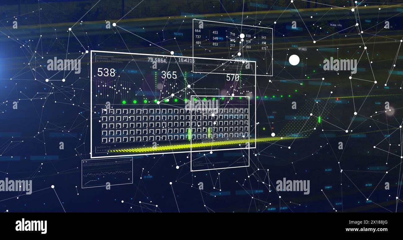 Image du traitement des données financières sur les connexions Banque D'Images